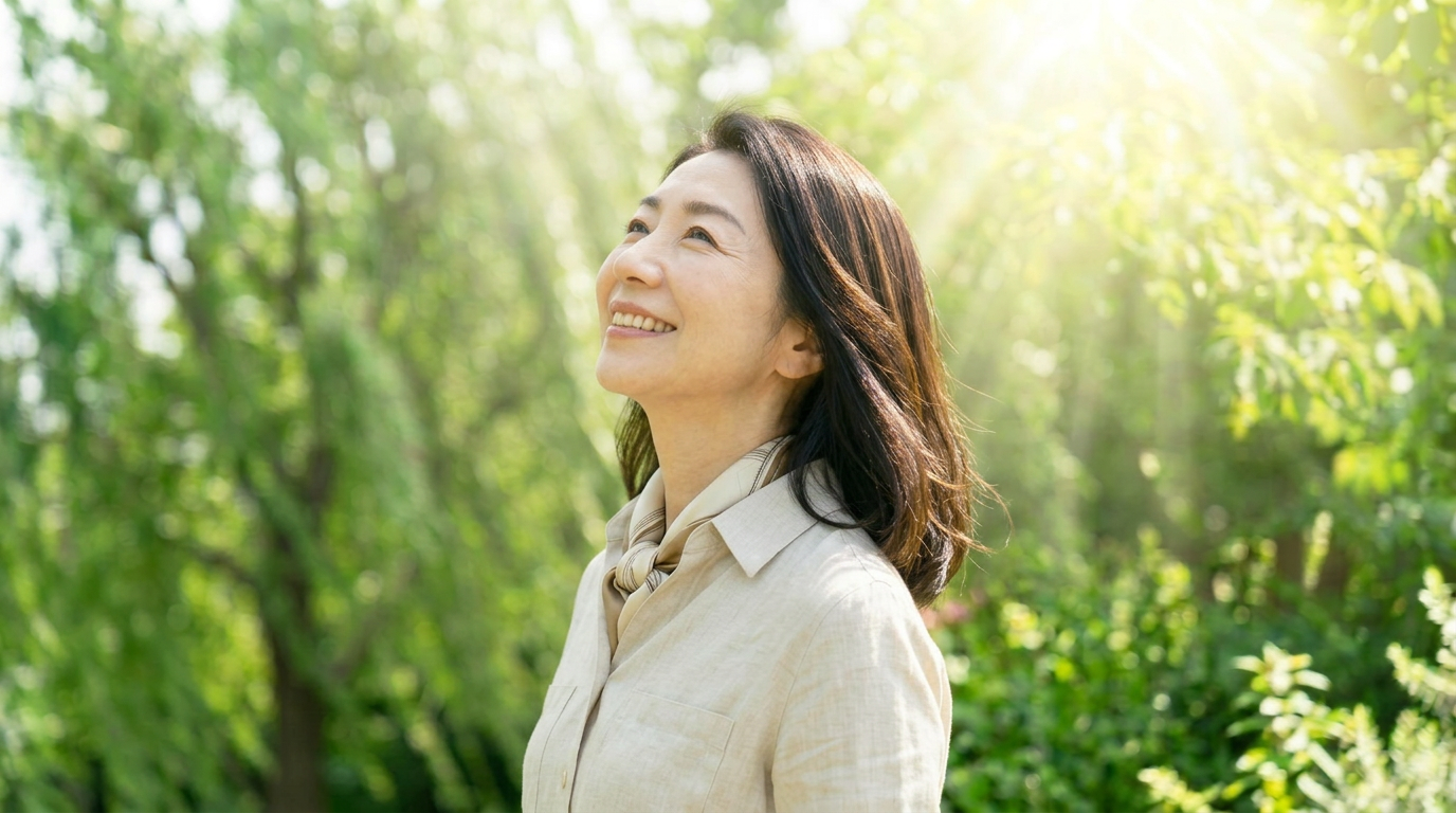 笑顔の50代女性